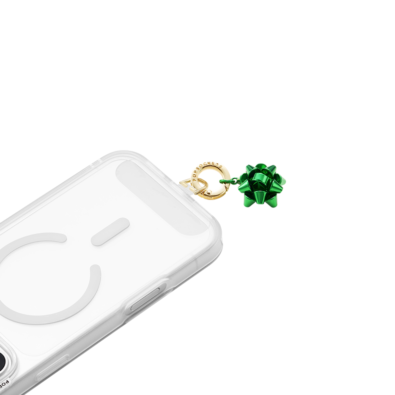 Gift Bow Green &mdash; Phone Charm image number 1